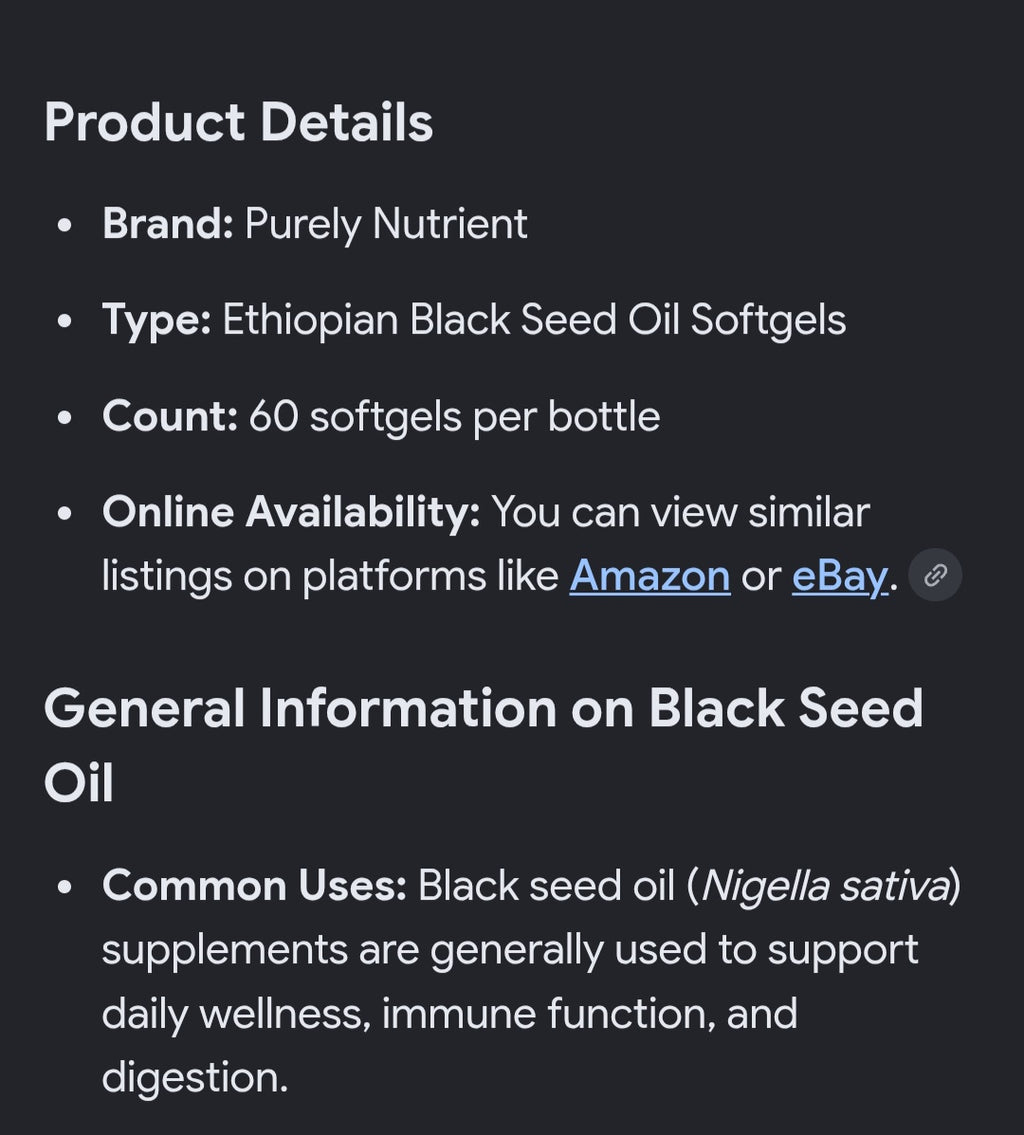 ETHIOPIAN BLACKSEED OIL 60 Softgels per bottle ×2 bottles one price