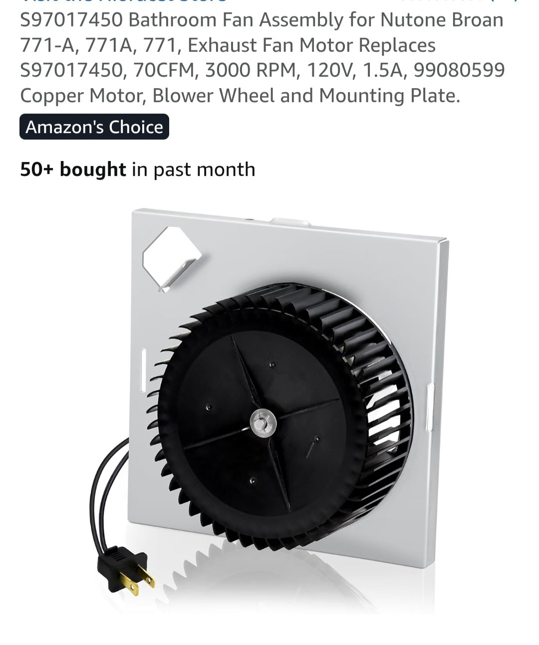 Bathroom vent fan