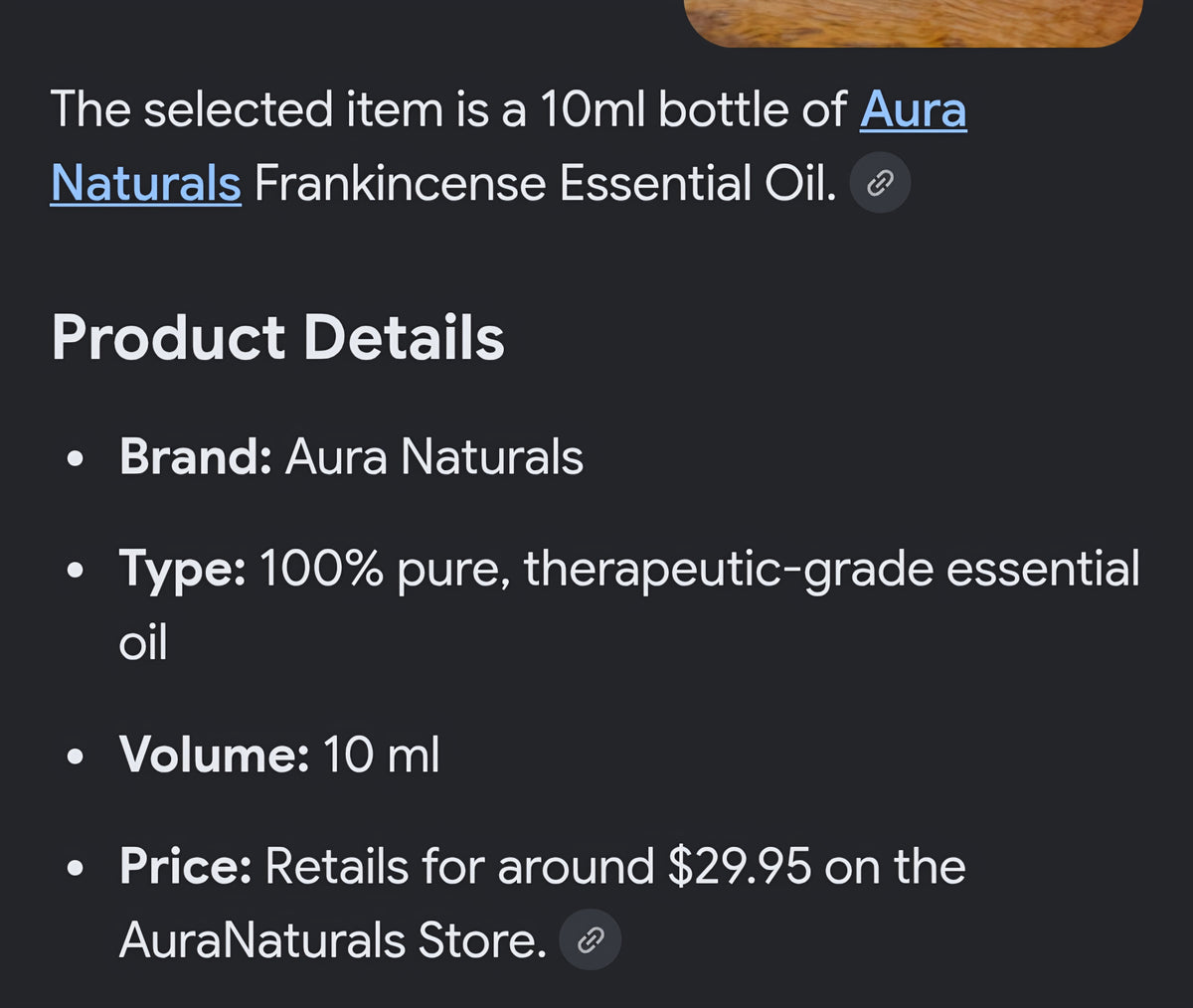 AURA Frankincense 100% pure essential oil 10ml
