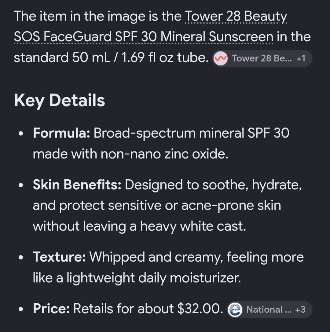 Tower 28 spf 30 face gaurd