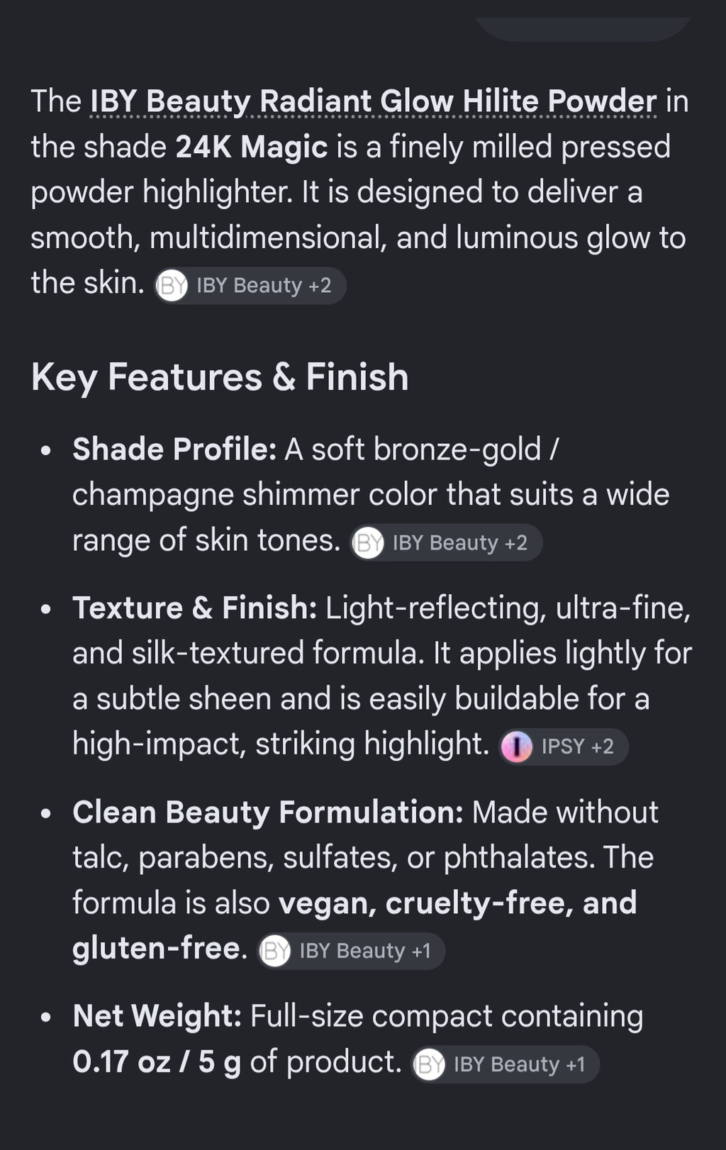IBY Beauty 24k magic Radiant Glow Hilite Powder