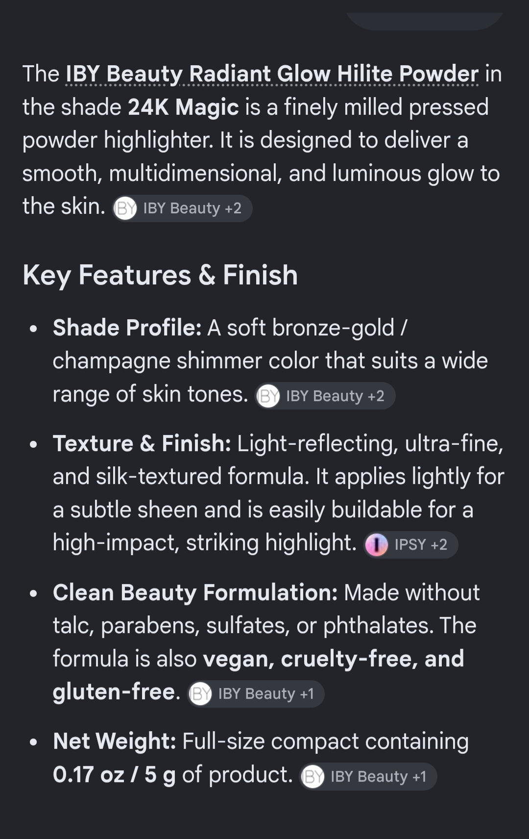 IBY Beauty 24k magic Radiant Glow Hilite Powder