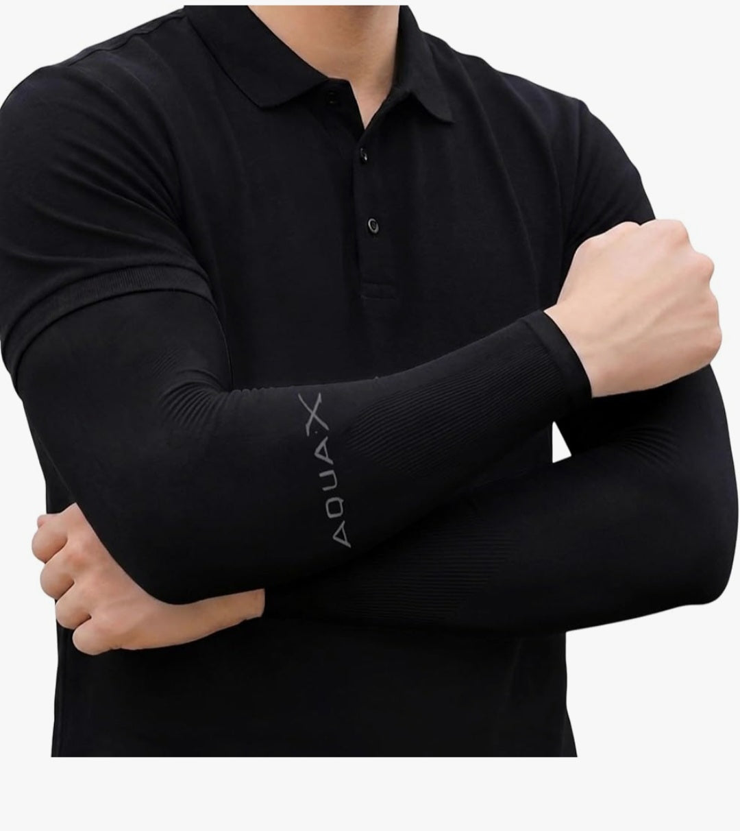 Aqua x arm sleeves 5 black 5 white pairs pack of 10 pair