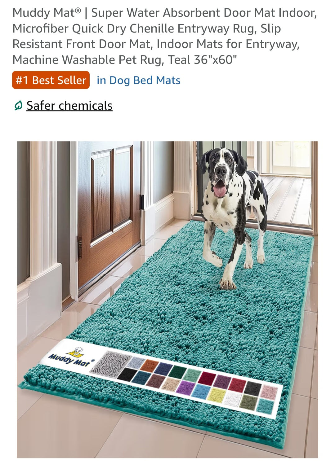 Muddy mat 3ft×5ft teal color