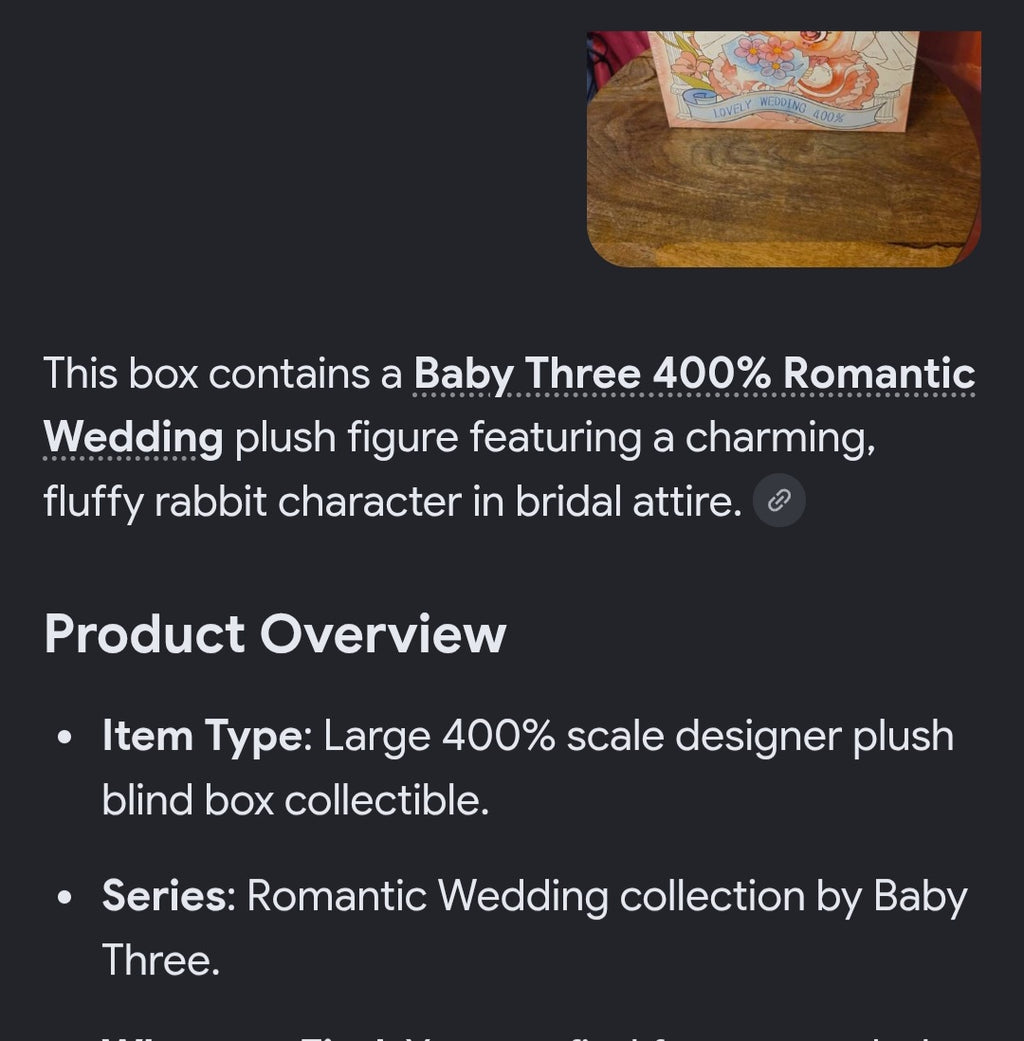 BABY THREE Romantic wedding 400% bigger blind box