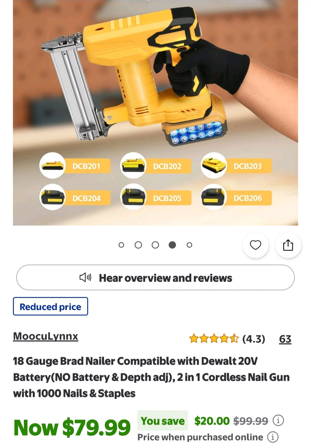 2 in 1 Brad Nailer/Stapler (does not include battery)