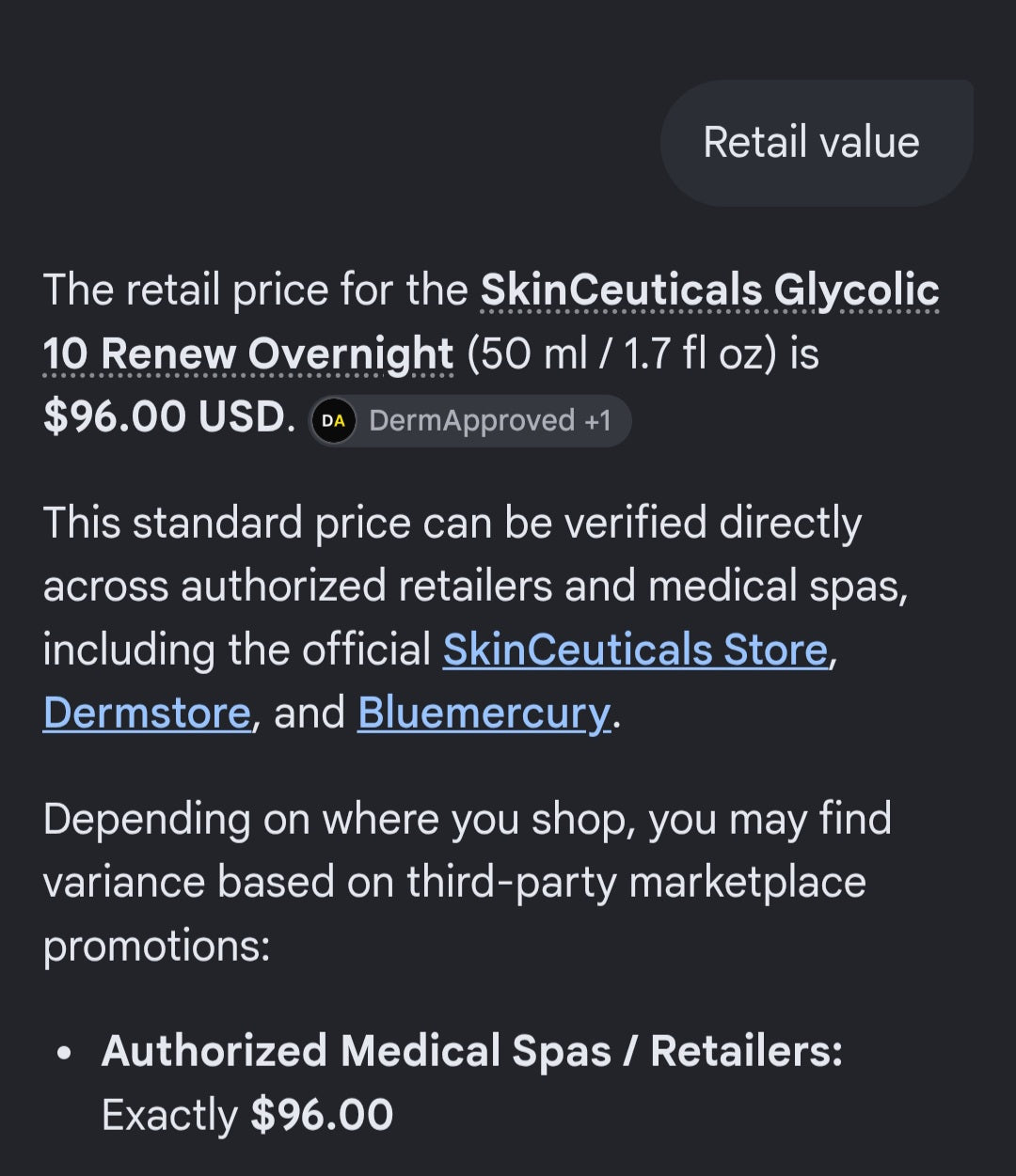 SkinCeuticals Glycolic 10 Renéw overnight 1.7oz