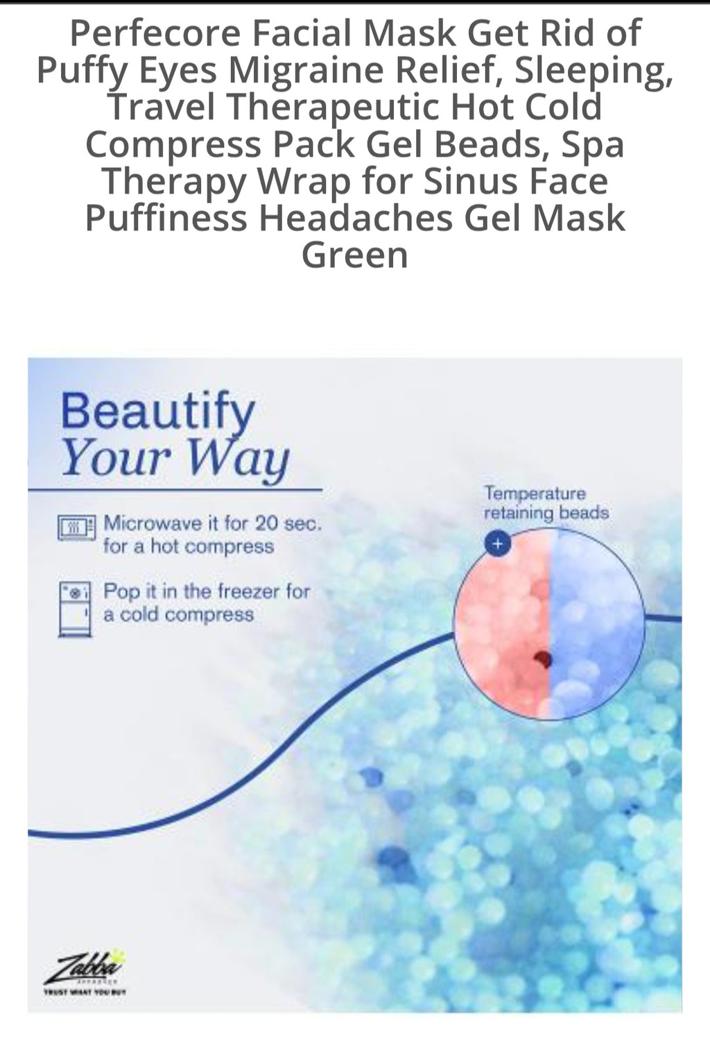 Perfecore gel bead face mask use hot or cold