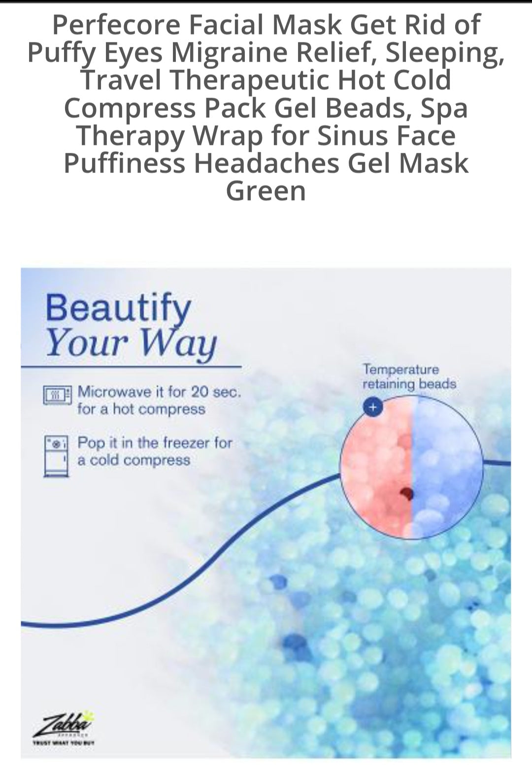 Perfecore gel bead face mask use hot or cold