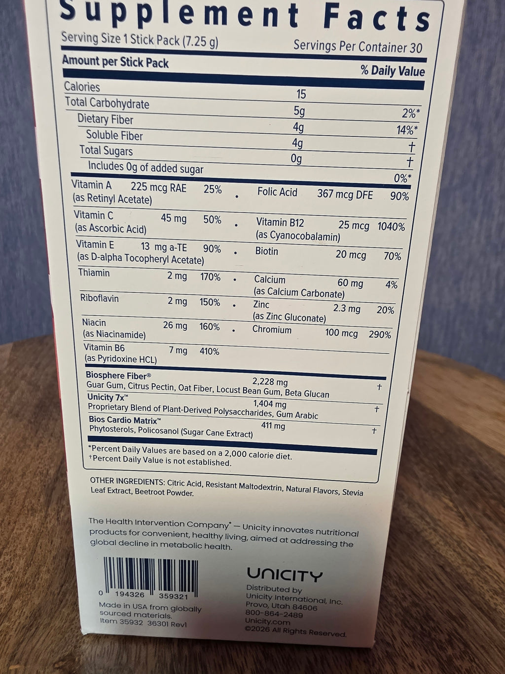 Unicity Balancé Glucose and Cholestérol support Drink Mix